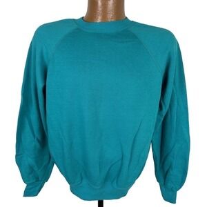 Vintage Teal BASSETT WALKER 90s Pullover Lightweight Sweatshirt Retro Y2k Small